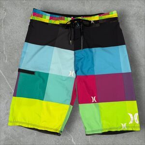 Hurley Men's Phantom Multi Color Y2K Board Swim Surf Shorts - Size 30